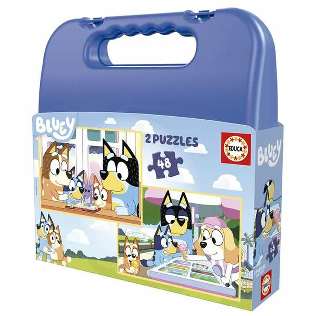 Set de 2 Puzzle-uri Educa Bluey 48 Piese - Jucarii si jocuri, Puzzle-uri și puzzle-uri