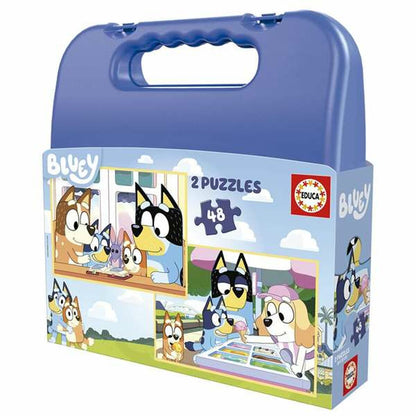 Set de 2 Puzzle-uri Educa Bluey 48 Piese - Jucarii si jocuri, Puzzle-uri și puzzle-uri