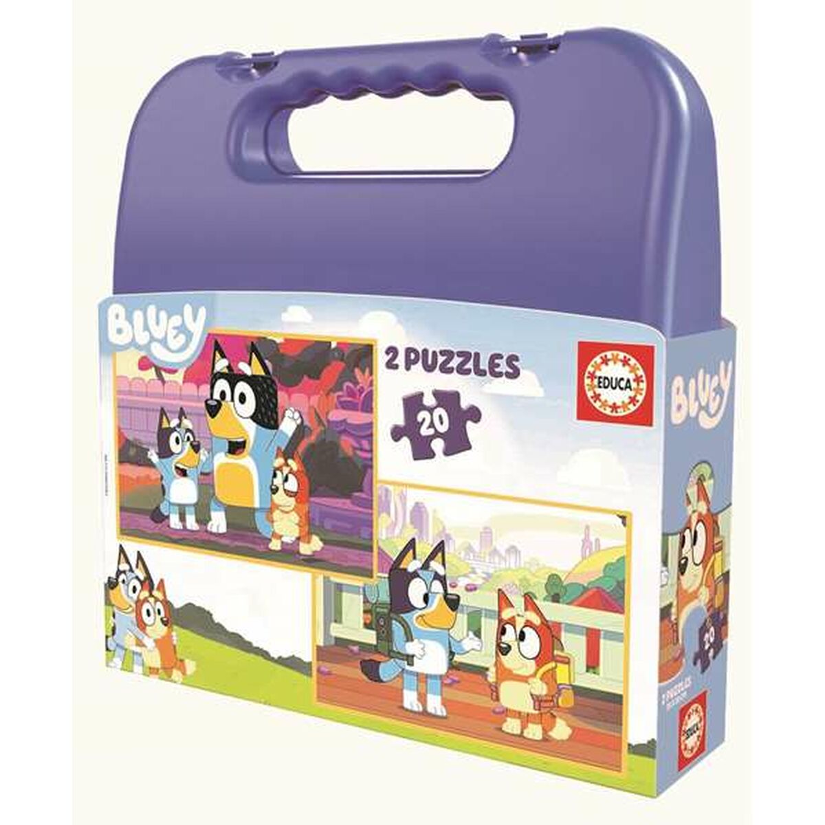 Set de 2 Puzzle-uri Bluey Servietă 20 Piese - Jucarii si jocuri, Puzzle-uri și puzzle-uri