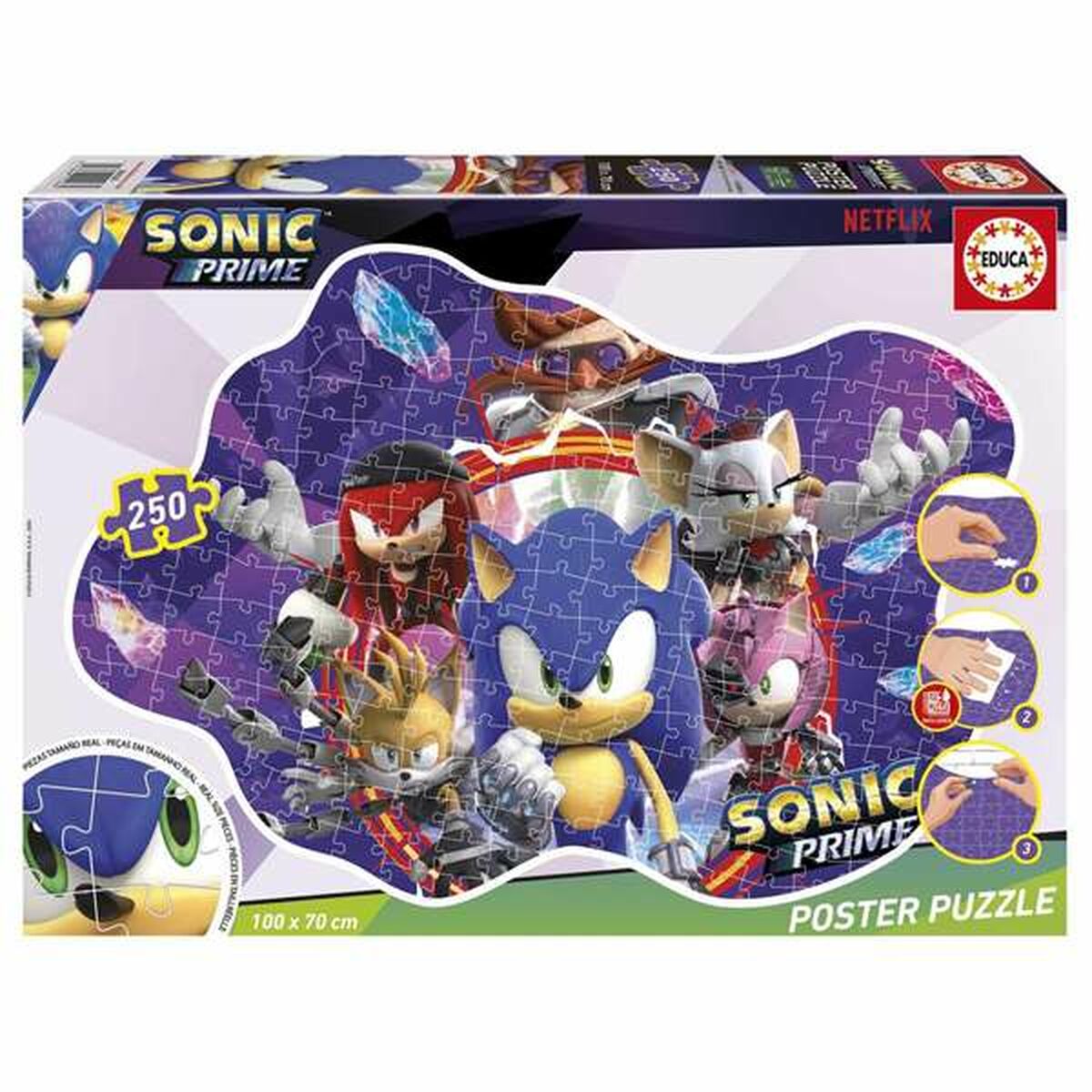 Set de 4 Puzzle-uri Sonic Prime 250 Piese - Jucarii si jocuri, Puzzle-uri și puzzle-uri