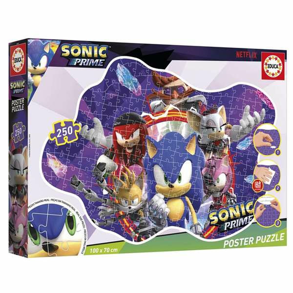 Set de 4 Puzzle-uri Sonic Prime 250 Piese - Jucarii si jocuri, Puzzle-uri și puzzle-uri