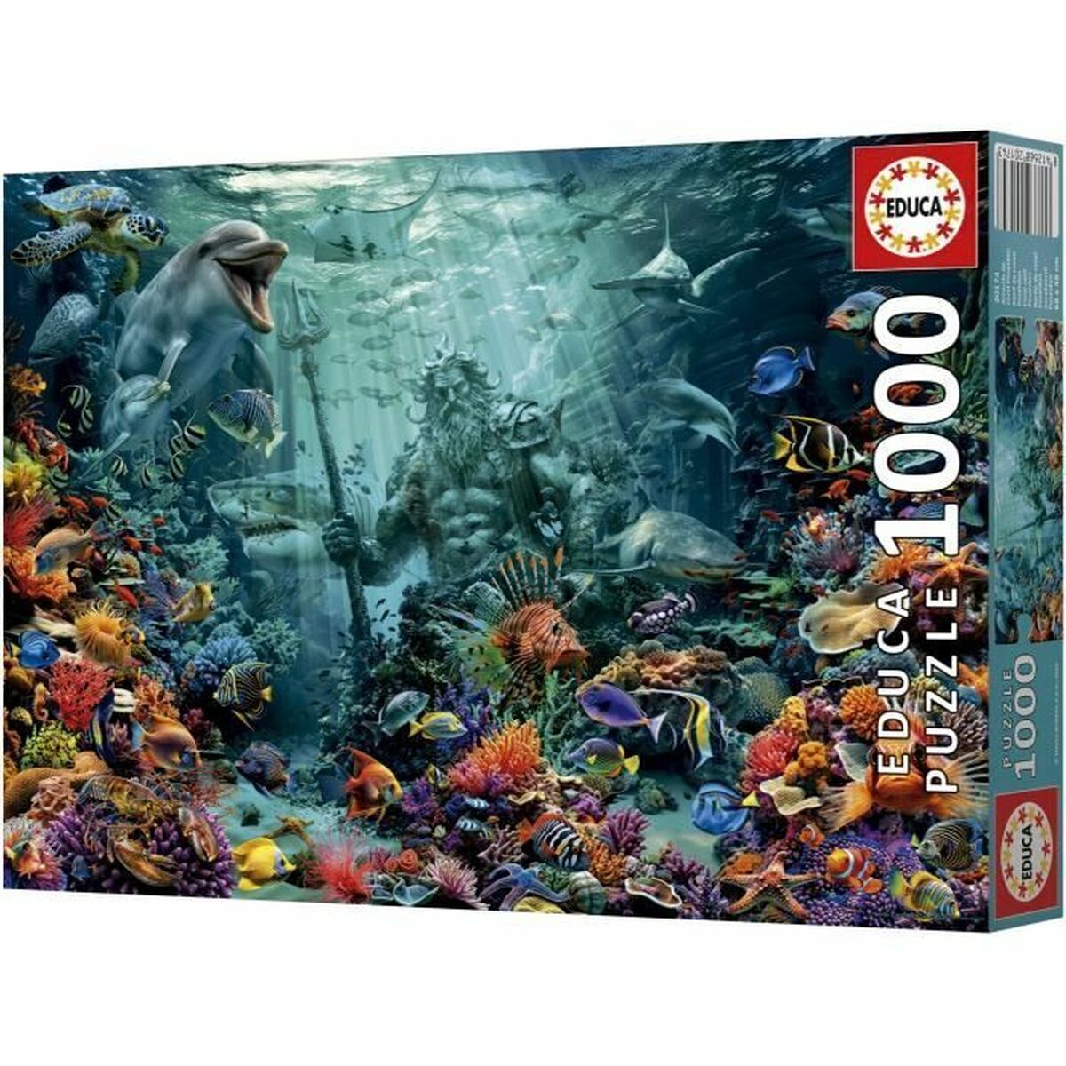 Puzzle Educa Poseidon in a Coral Reef 1000 Piese - Jucarii si jocuri, Puzzle-uri și puzzle-uri