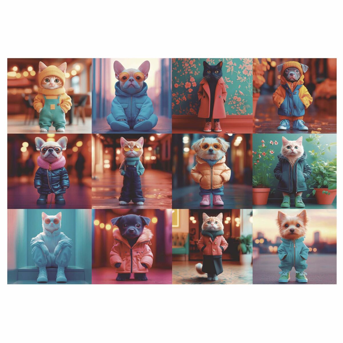 Puzzle Educa 20219 Fashion Animals - Jucarii si jocuri, Puzzle-uri și puzzle-uri