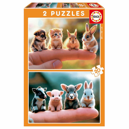 Puzzle Educa Baby Animals 2 x 20 (2 Unități) - Jucarii si jocuri, Puzzle-uri și puzzle-uri
