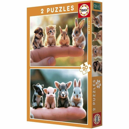Puzzle Educa Baby Animals 2 x 20 (2 Unități) - Jucarii si jocuri, Puzzle-uri și puzzle-uri