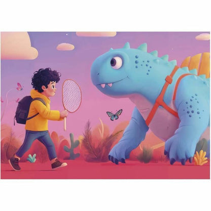 Set de 4 Puzzle-uri Educa Dinosaurios Amistosos 20 Piese 40 Piese 60 Piese 80 Piese - Jucarii si jocuri, Puzzle-uri și puzzle-uri