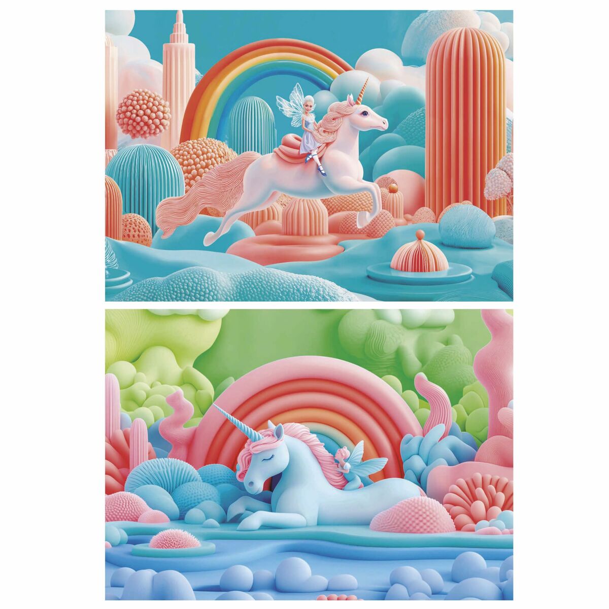 Puzzle Educa Magic Unicorns 48 Piese (2 Unități) - Jucarii si jocuri, Puzzle-uri și puzzle-uri