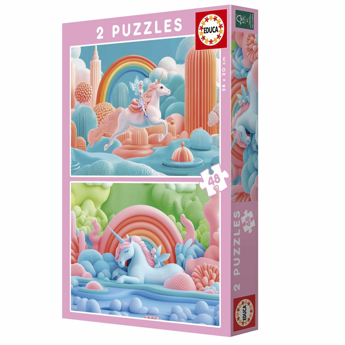 Puzzle Educa Magic Unicorns 48 Piese (2 Unități) - Jucarii si jocuri, Puzzle-uri și puzzle-uri