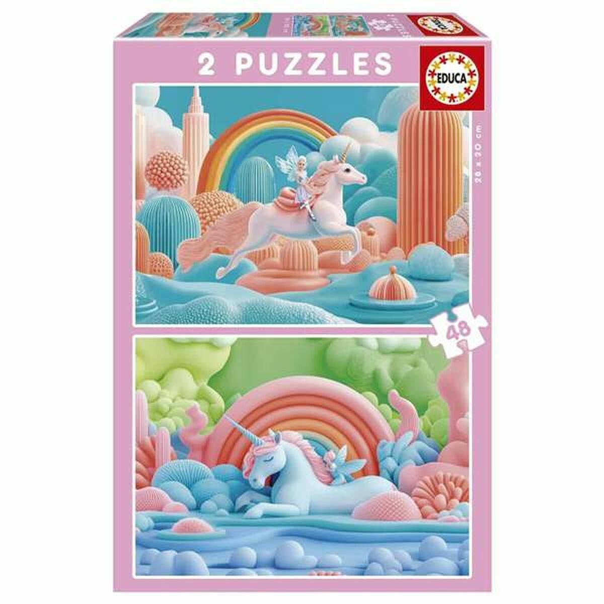Puzzle Educa Magic Unicorns 48 Piese (2 Unități) - Jucarii si jocuri, Puzzle-uri și puzzle-uri
