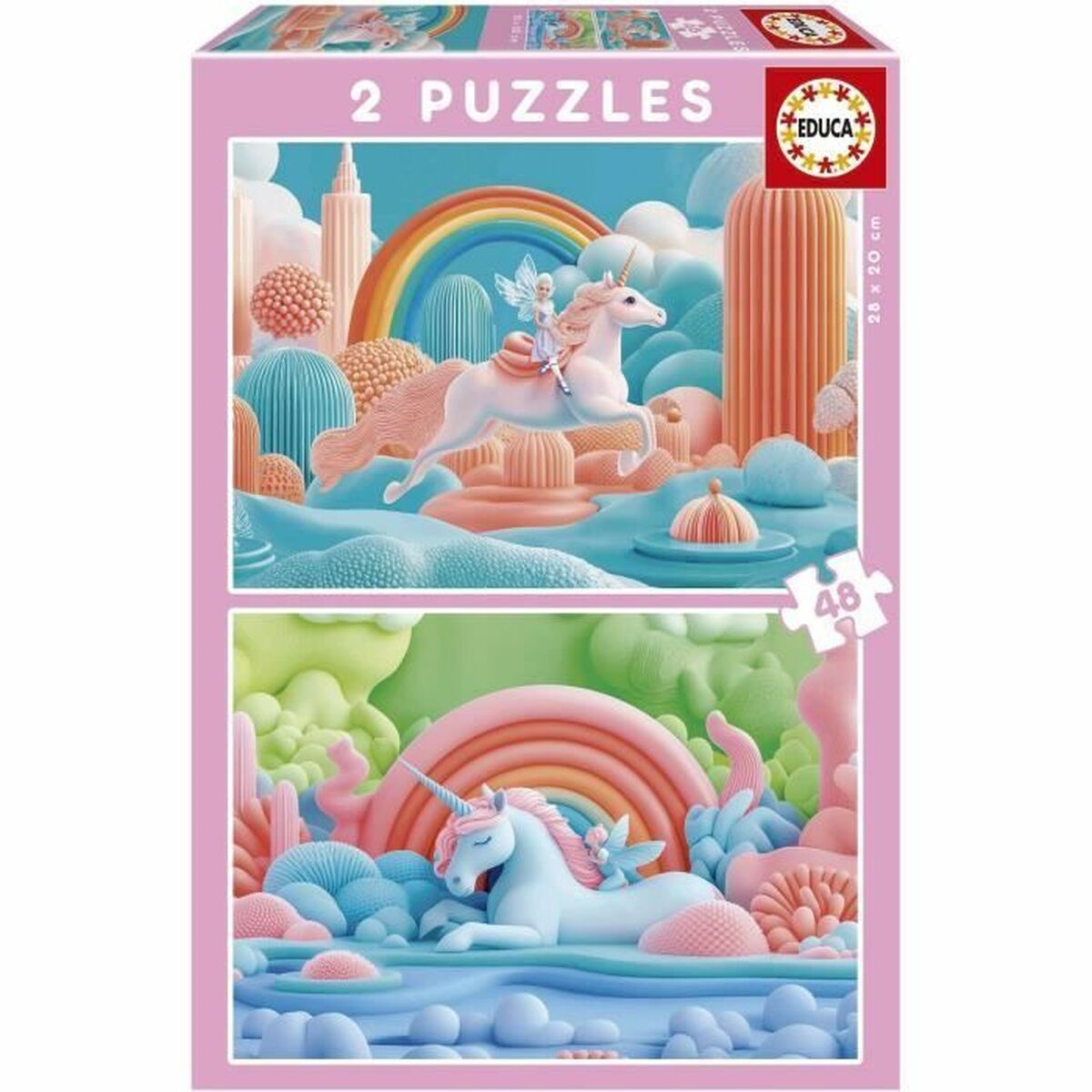 Puzzle Educa Magic Unicorns 48 Piese (2 Unități) - Jucarii si jocuri, Puzzle-uri și puzzle-uri