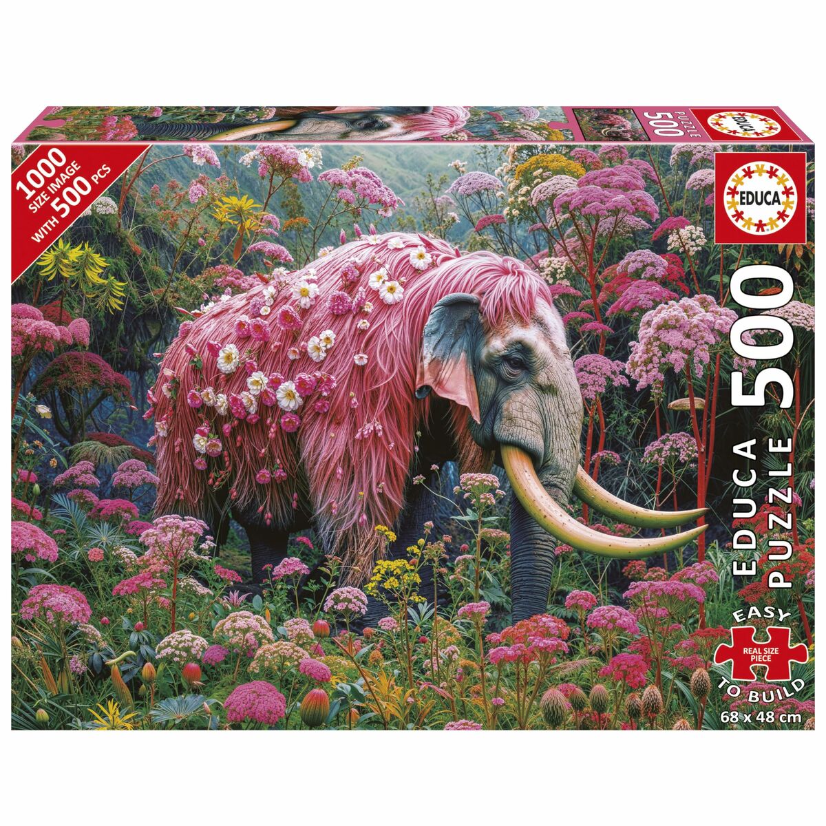 Puzzle Educa Elefante Florido 500 Piese - Jucarii si jocuri, Puzzle-uri și puzzle-uri
