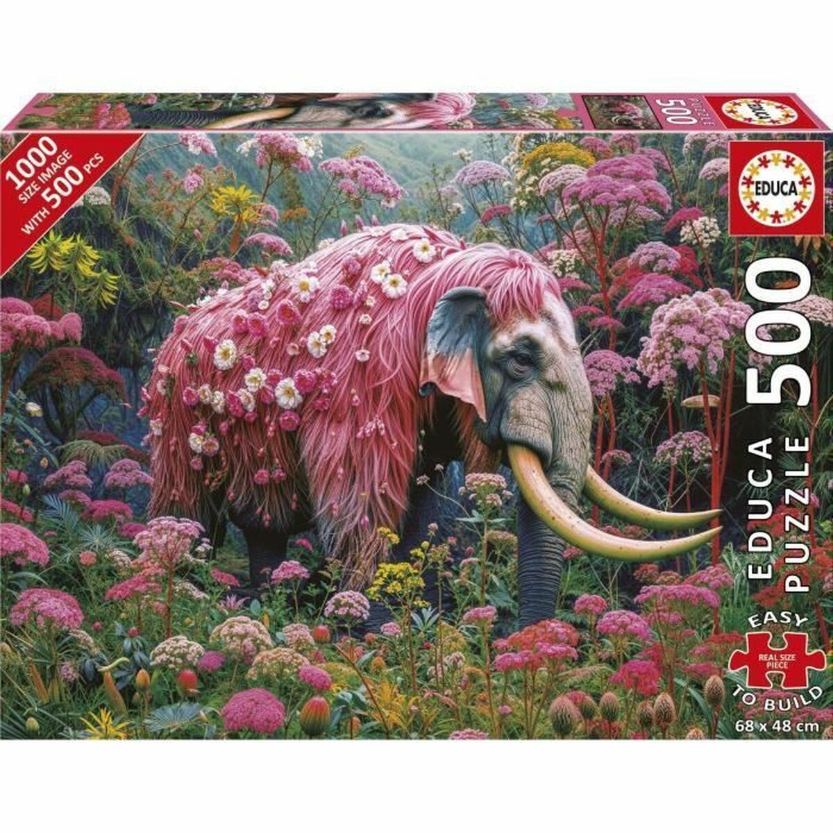 Puzzle Educa Elefante Florido 500 Piese - Jucarii si jocuri, Puzzle-uri și puzzle-uri