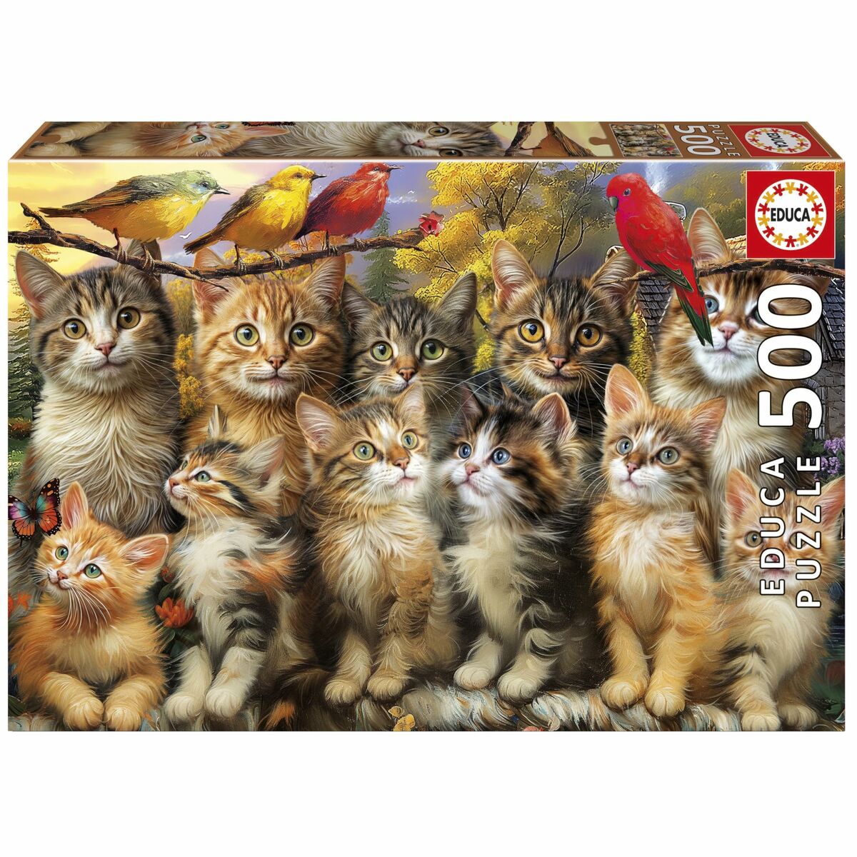 Puzzle Educa Gatitos y Pájaros 500 Piese - Jucarii si jocuri, Puzzle-uri și puzzle-uri