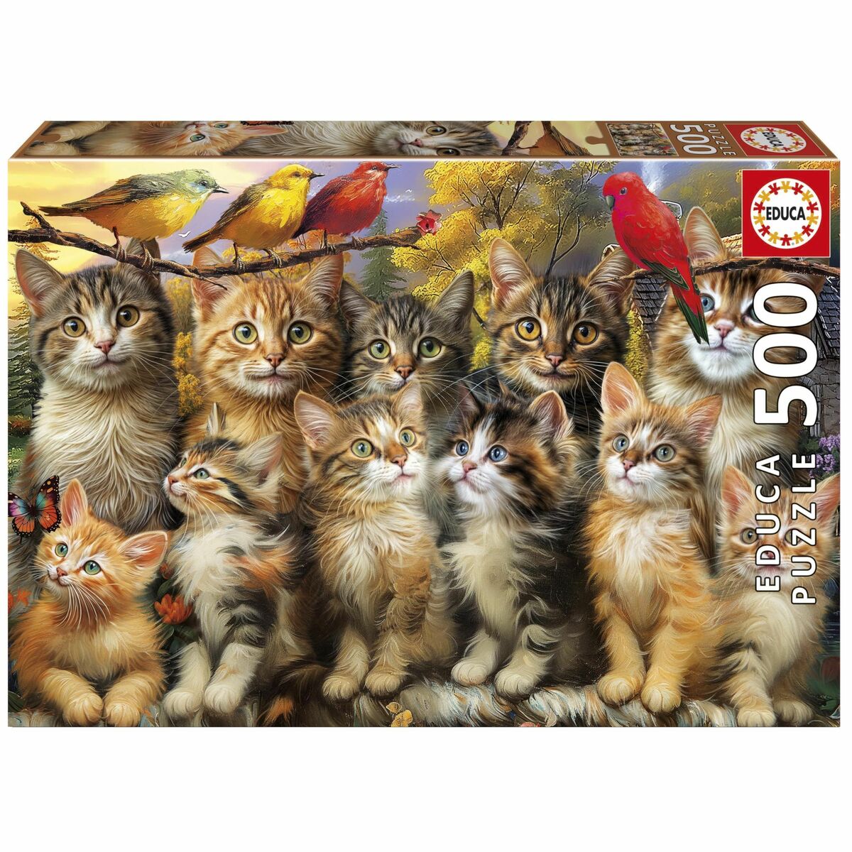 Puzzle Educa Gatitos y Pájaros 500 Piese - Jucarii si jocuri, Puzzle-uri și puzzle-uri