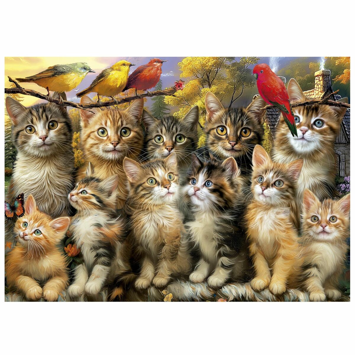Puzzle Educa Gatitos y Pájaros 500 Piese - Jucarii si jocuri, Puzzle-uri și puzzle-uri