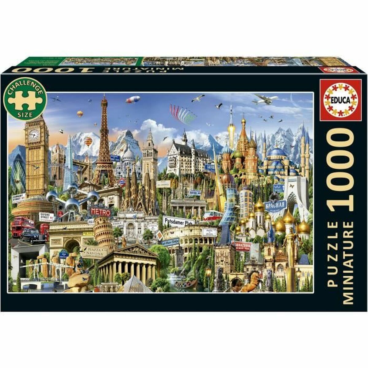 Puzzle Educa Europe Minature 1000 Piese - Jucarii si jocuri, Puzzle-uri și puzzle-uri