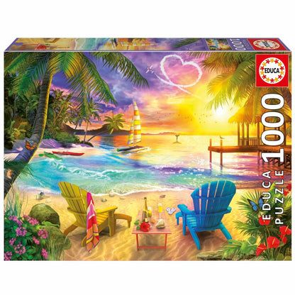 Puzzle Educa Love Beach 1000 Piese - Jucarii si jocuri, Puzzle-uri și puzzle-uri