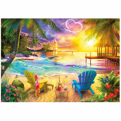 Puzzle Educa Love Beach 1000 Piese - Jucarii si jocuri, Puzzle-uri și puzzle-uri