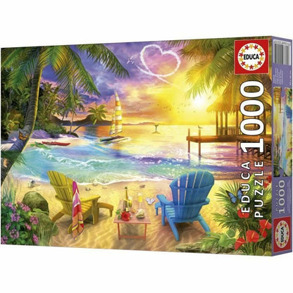 Puzzle Educa Love Beach 1000 Piese - Jucarii si jocuri, Puzzle-uri și puzzle-uri