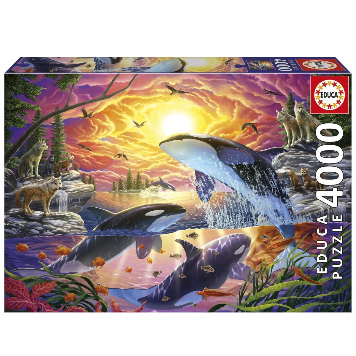 Puzzle Educa Orcas y Lobos 4000 Piese - Jucarii si jocuri, Puzzle-uri și puzzle-uri