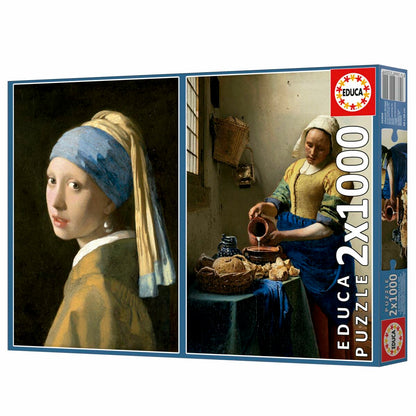 Puzzle Educa Vermeer 1000 Piese (2 Unități) - Jucarii si jocuri, Puzzle-uri și puzzle-uri