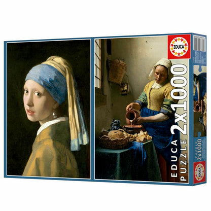 Puzzle Educa Vermeer 1000 Piese (2 Unități) - Jucarii si jocuri, Puzzle-uri și puzzle-uri