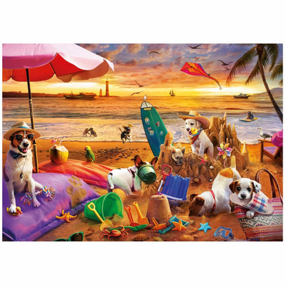 Puzzle Educa Perros jugando en la playa 1000 Piese - Jucarii si jocuri, Puzzle-uri și puzzle-uri