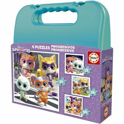 Puzzle Educa SuperKitties 12 Piese 16 Piese 20 Piese 25 Piese - Jucarii si jocuri, Puzzle-uri și puzzle-uri