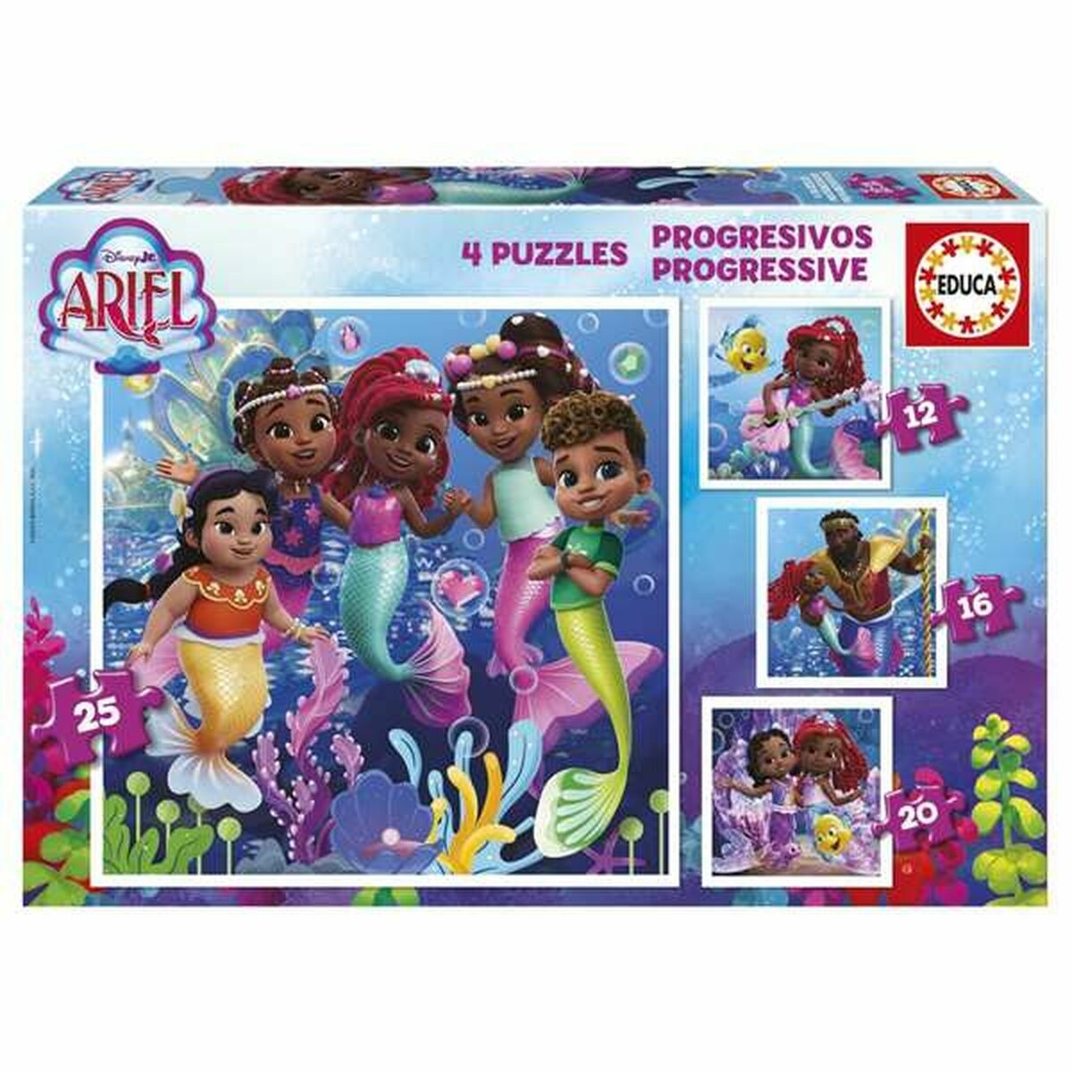 Set de 4 Puzzle-uri Educa Ariel - Jucarii si jocuri, Puzzle-uri și puzzle-uri