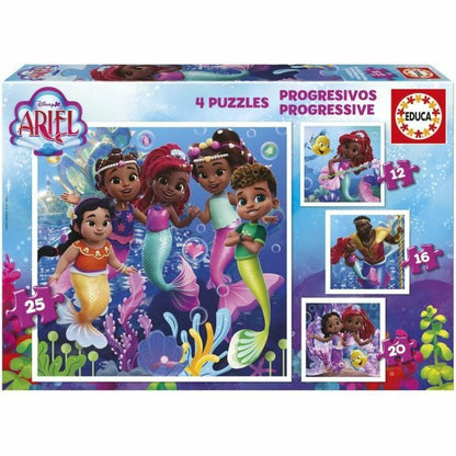 Set de 4 Puzzle-uri Educa Ariel 12 Piese 16 Piese 20 Piese 25 Piese - Jucarii si jocuri, Puzzle-uri și puzzle-uri