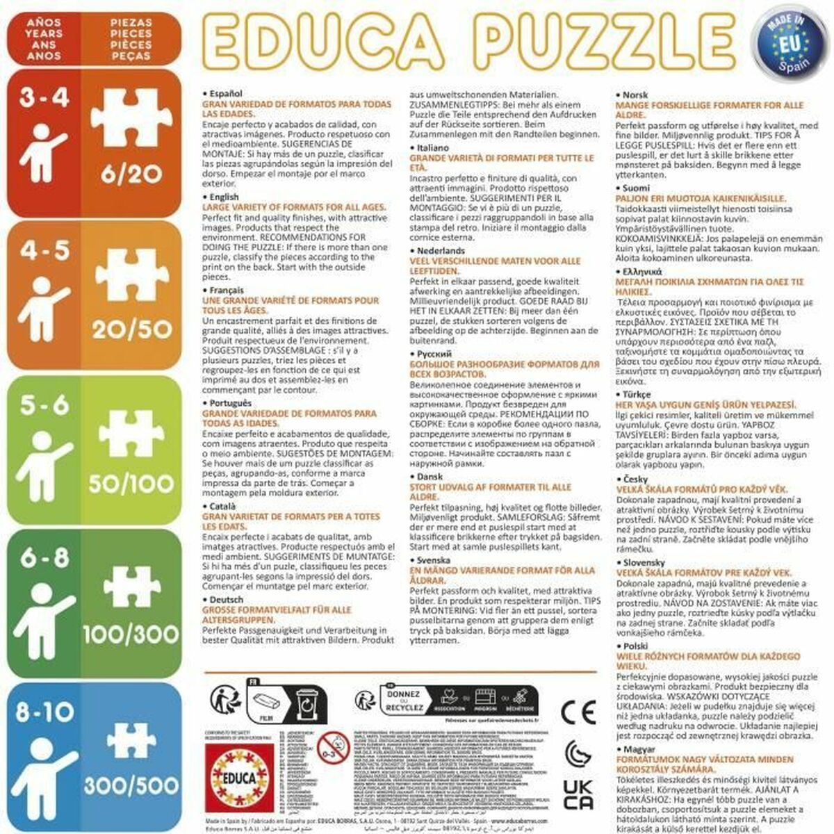 Set de 4 Puzzle-uri Educa Ariel 12 Piese 16 Piese 20 Piese 25 Piese - Jucarii si jocuri, Puzzle-uri și puzzle-uri