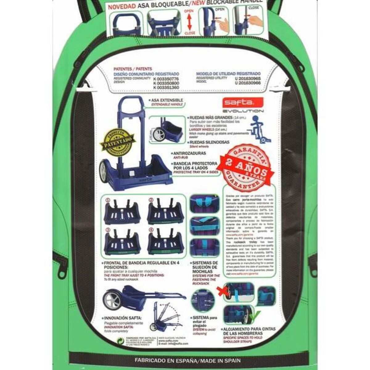 Cărucior rucsac Safta Roz 40 x 85 x 28 cm - Birou și papetărie, Material școlar și educațional
