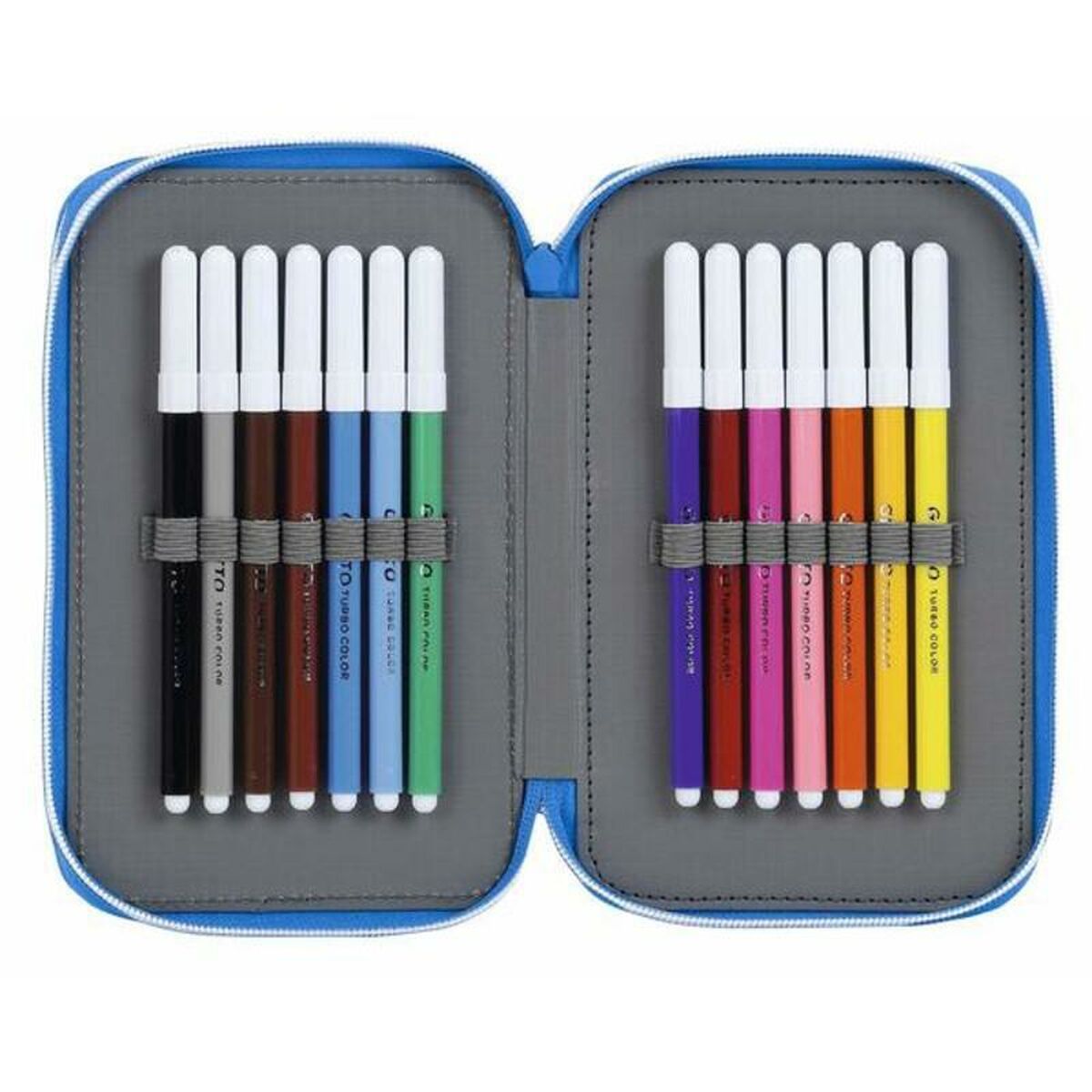 Creion dublu RCD Espanyol Albastru Alb 12.5 x 19.5 x 4 cm (28 Piese) - Birou și papetărie, Material școlar și educațional