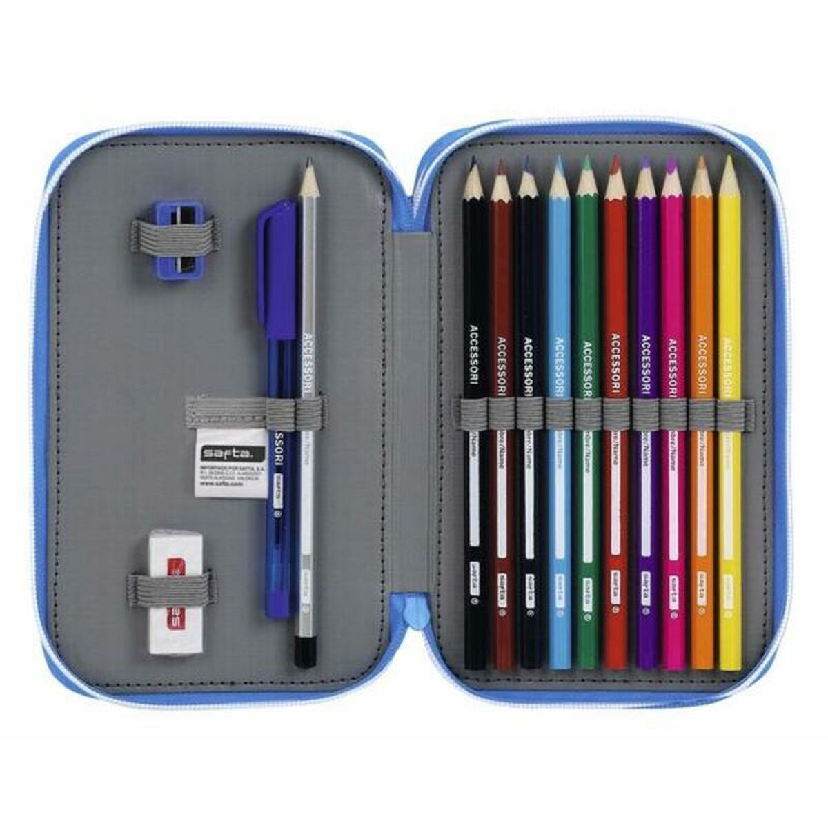 Creion dublu RCD Espanyol Albastru Alb 12,5 x 19,5 x 4 cm - Birou și papetărie, Material școlar și educațional