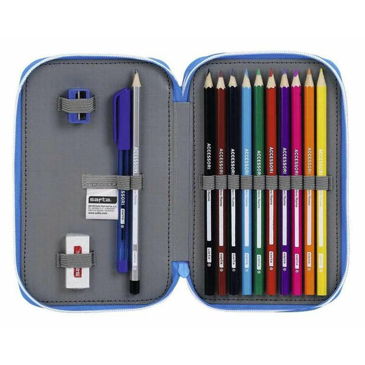 Creion dublu RCD Espanyol Albastru Alb 12,5 x 19,5 x 4 cm - Birou și papetărie, Material școlar și educațional