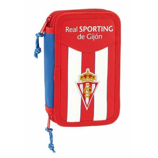 Creion dublu Real Sporting de Gijón Alb Roșu 12.5 x 19.5 x 4 cm (28 Piese) - Birou și papetărie, Material școlar și educațional