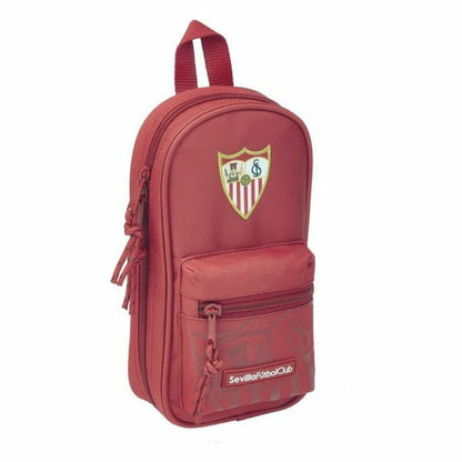 Cutie pentru creioane Sevilla Fútbol Club SAF411956747 Roșu 12 x 23 x 5 cm (33 Piese) - Birou și papetărie, Material școlar și educațional