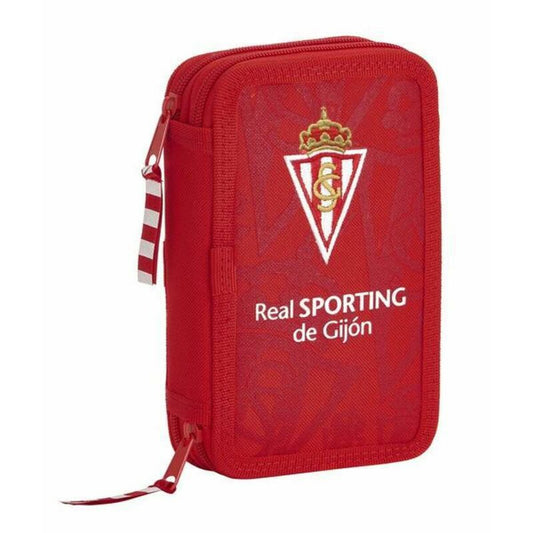 Creion dublu Real Sporting de Gijón Roșu 12.5 x 19.5 x 4 cm (28 Piese) - Birou și papetărie, Material școlar și educațional