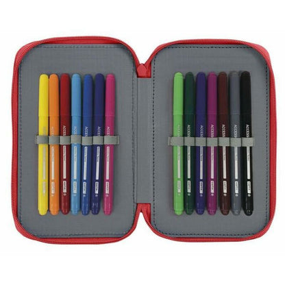 Creion dublu Real Sporting de Gijón Roșu 12.5 x 19.5 x 4 cm (28 Piese) - Birou și papetărie, Material școlar și educațional