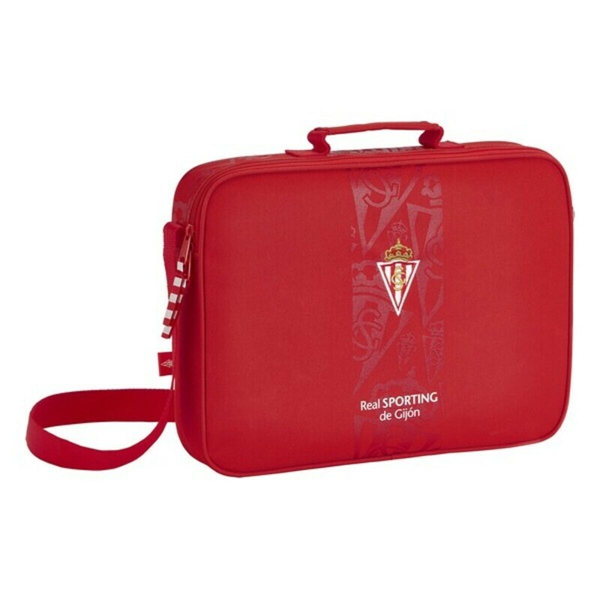 ghiozdan de școală Real Sporting de Gijón Roșu (38 x 28 x 6 cm) - Birou și papetărie, Material școlar și educațional