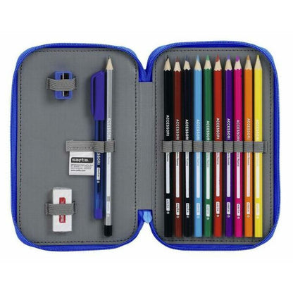 Creion dublu Real Zaragoza Albastru 12.5 x 19.5 x 4 cm (28 Piese) - Birou și papetărie, Material școlar și educațional