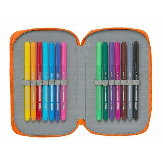 Creion dublu Valencia Basket M854 Albastru Portocaliu 12.5 x 19.5 x 4 cm (28 Piese) - Birou și papetărie, Material școlar și educațional