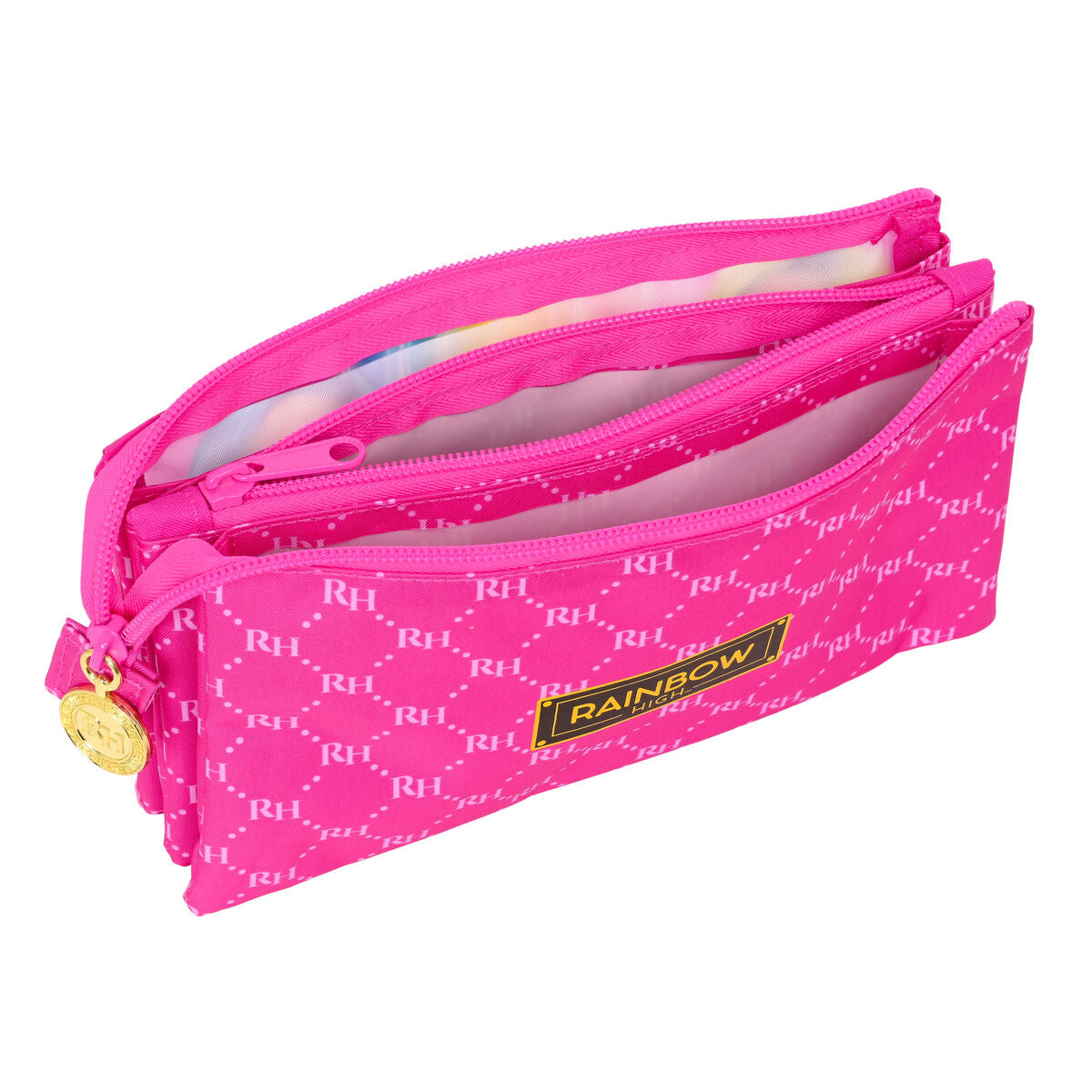Penar triplu Rainbow High Fucsia (22 x 12 x 3 cm) - Birou și papetărie, Material școlar și educațional