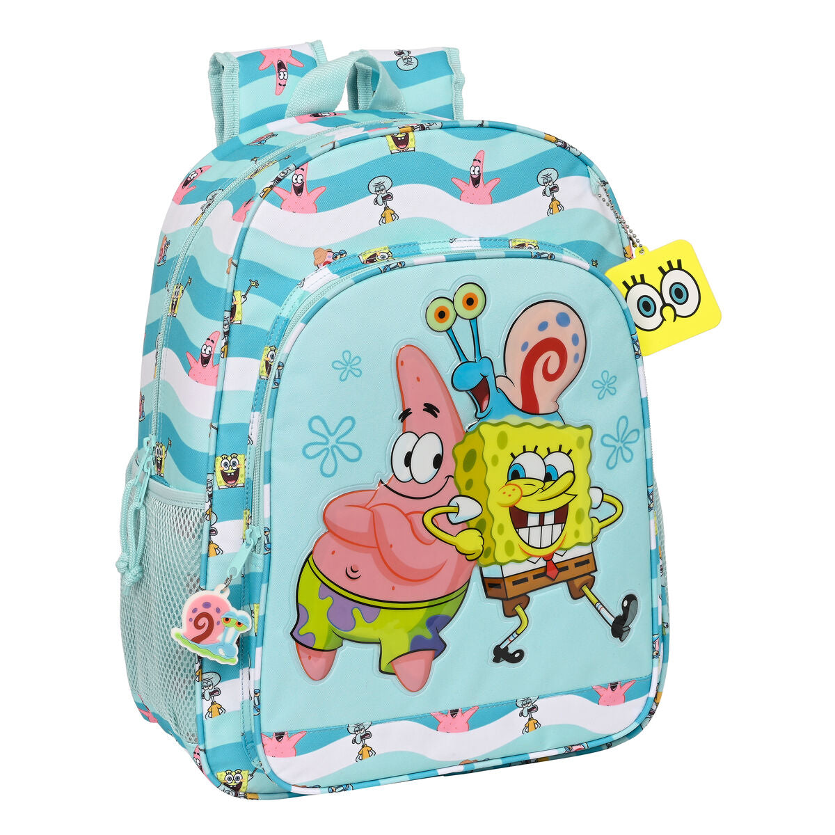 Ghiozdan Spongebob Stay positive Albastru Alb (33 x 42 x 14 cm) - Birou și papetărie, Material școlar și educațional