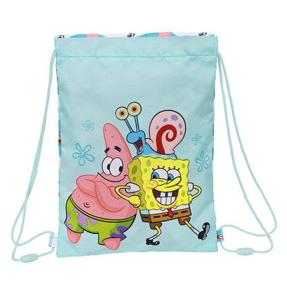 Geantă Rucsac cu Bretele Spongebob Stay positive Albastru Alb 26 x 34 x 1 cm - Birou și papetărie, Material școlar și educațional