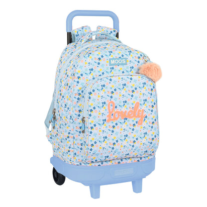 Ghiozdan cu Roți Moos Lovely Albastru 33 X 45 X 22 cm - Birou și papetărie, Material școlar și educațional