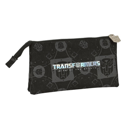 Penar triplu Transformers Negru 22 x 12 x 3 cm - Birou și papetărie, Material școlar și educațional