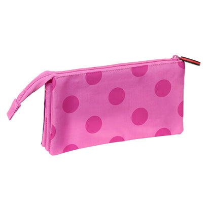 Penar triplu Lady Bug Fucsia (22 x 12 x 3 cm) - Birou și papetărie, Material școlar și educațional