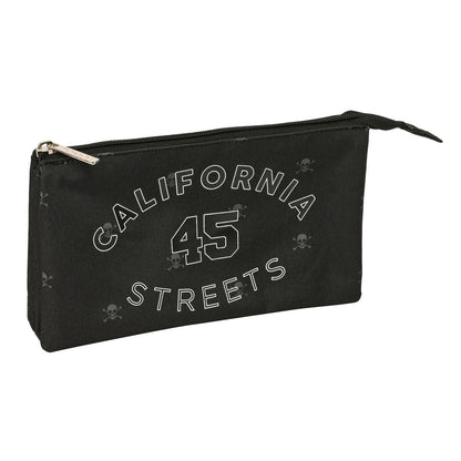 Penar triplu Safta California Negru 22 x 12 x 3 cm - Birou și papetărie, Material școlar și educațional