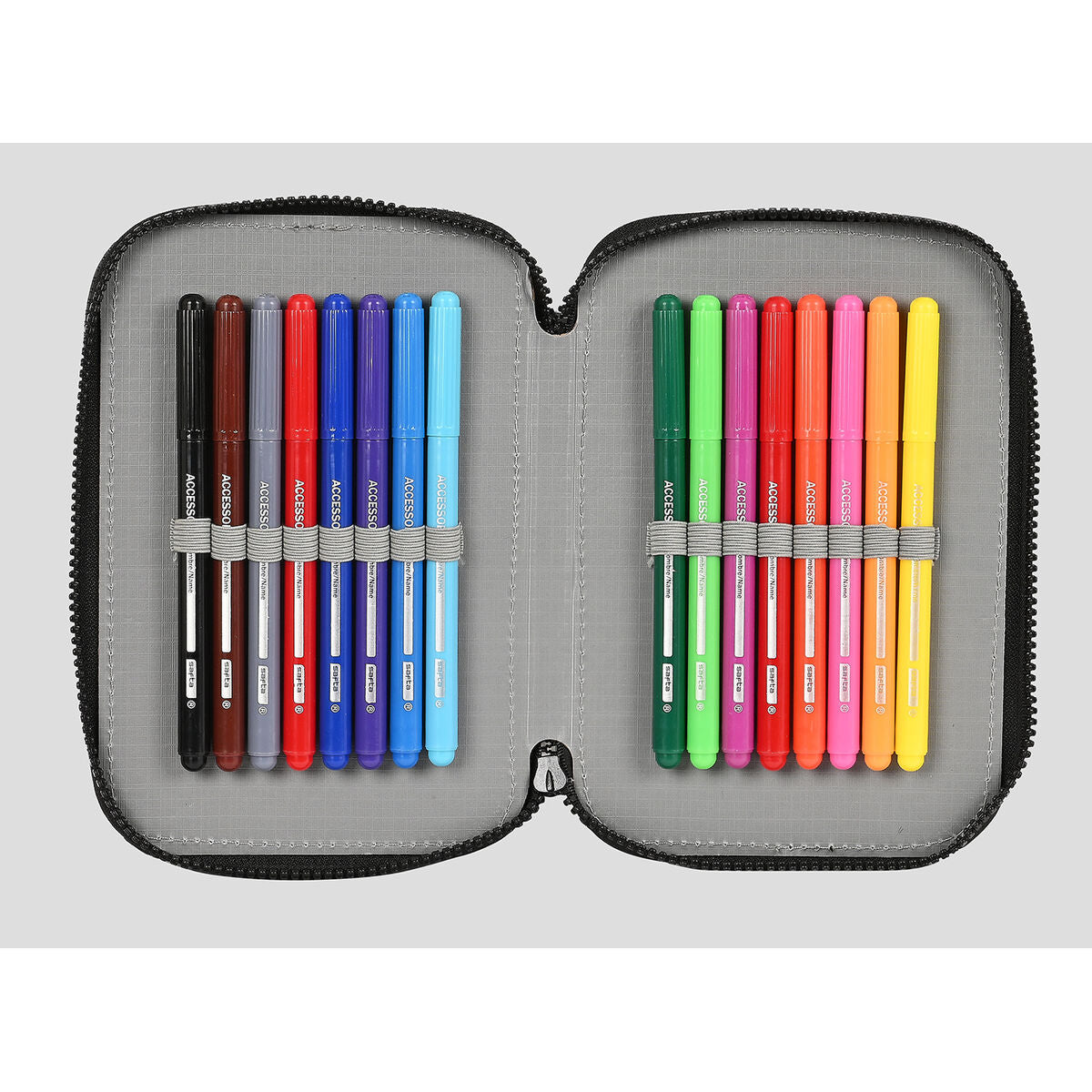 Creion dublu F.C. Barcelona Gri (13.5 x 20.5 x 4.5 cm) (34 Piese) - Birou și papetărie, Material școlar și educațional